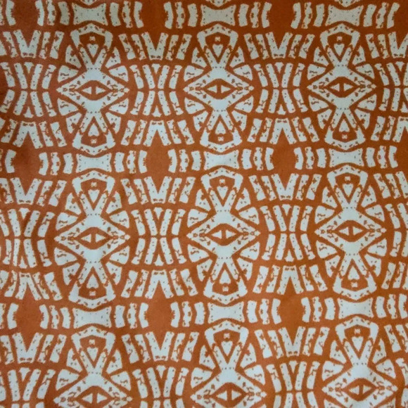 Ellen Tracy Orange Print key hole High Neck Over-The-Shoulder One Piece Swimsuit - Picture 10 of 15